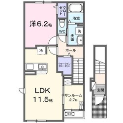 サンフラット乙島Bの物件間取画像